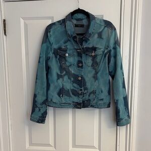 Denim Blue Tie-Dye Women's Jean Jacket